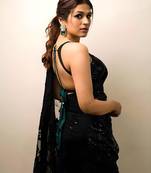Black georgette saree with heavy multi-embroidery stitch work