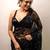 Black georgette saree with heavy multi-embroidery stitch work