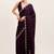 Wine georgette saree with hand work & zarkan diamond blouse