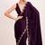 Wine georgette saree with hand work & zarkan diamond blouse