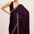 Wine georgette saree with hand work & zarkan diamond blouse