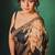 Green georgette digital print saree with embroidery cording & sequins lace