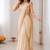 Peach star georgette lehenga saree with attached pallu & sequins blouse