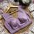 Lavender soft organza saree with floral embroidery & raw silk blend blouse