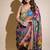 Multicolor shilpa shetty patola print georgette saree with sequins & swarovski