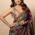 Multicolor shilpa shetty patola print georgette saree with sequins & swarovski