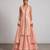 Peach Embroidered Organza Lehenga Set