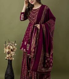 Ethnic Motifs Printed Gotta Patti A-Line Kurti & Sharara With Dupatta