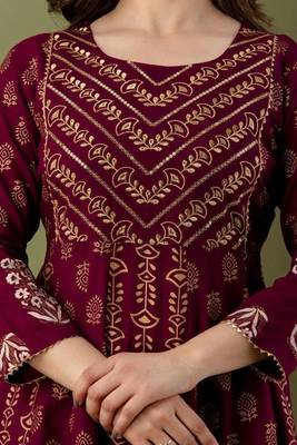 Ethnic Motifs Printed Gotta Patti A-Line Kurti & Sharara With Dupatta 5