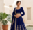Royal blue embroidered lehenga choli set with dupatta for women
