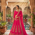 Rani pink embroidered lehenga choli set with dupatta for women