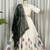White Embroidery and sequins Aari mirror Silk Blend Lahenga Choli Set