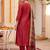 Women Ethnic Motifs Regular Thread Work Kurta with Trousers & With Dupatta