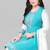 Light-blue printed rayon salwar