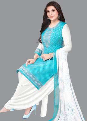 Light-blue printed rayon salwar 3