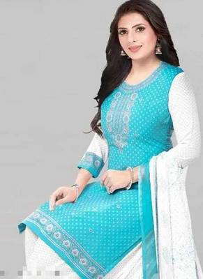 Light-blue printed rayon salwar 4