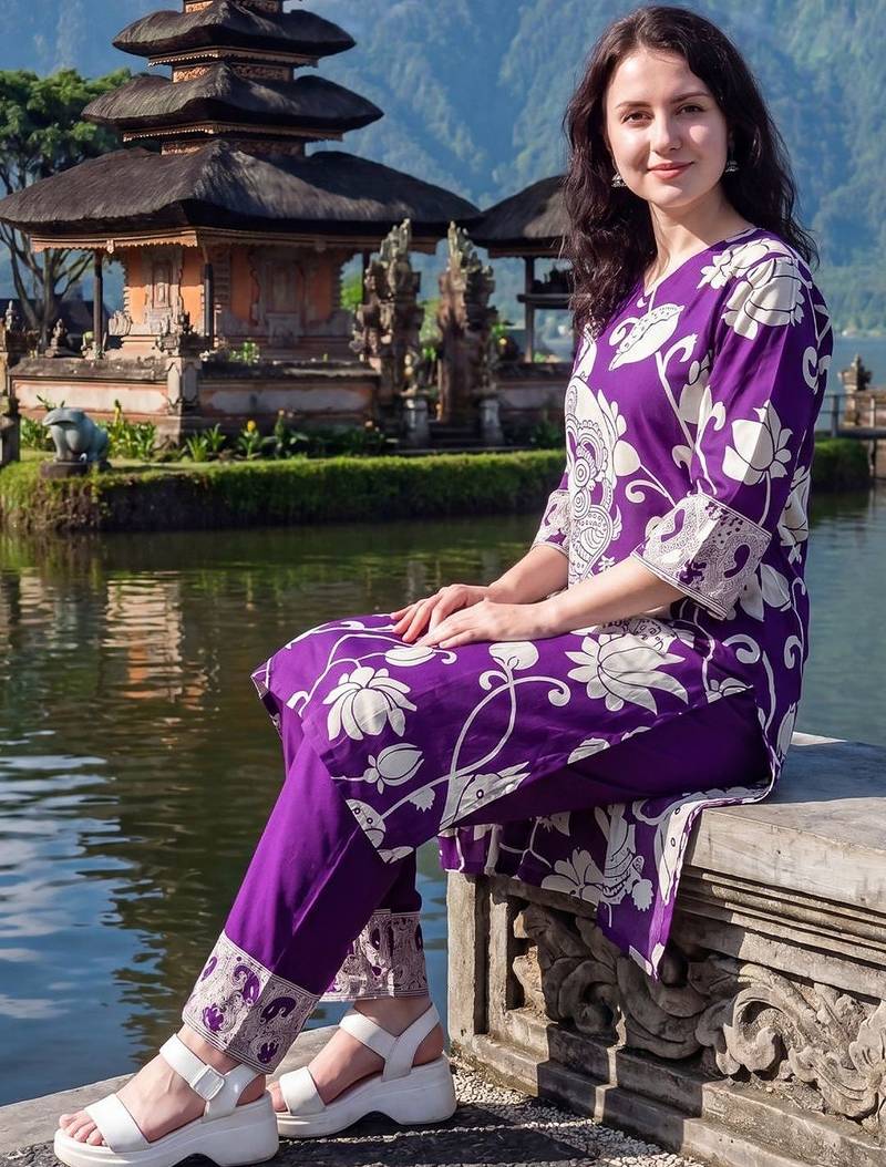 Women Ethnic Motifs Printed Regular Pure Cotton Kurta with Trousers