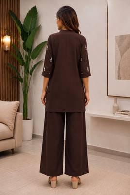 Elegant embroidered daily wear cotton co-ord set for women 3