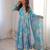 Sky blue floral anarkali dress with dupatta