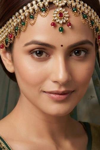 multicolor color kundan & agate stone maang tikka | gold plated