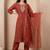 Women Ethnic Motifs Embroidered Regular Thread Work Kurta with Trousers & With Dupatta