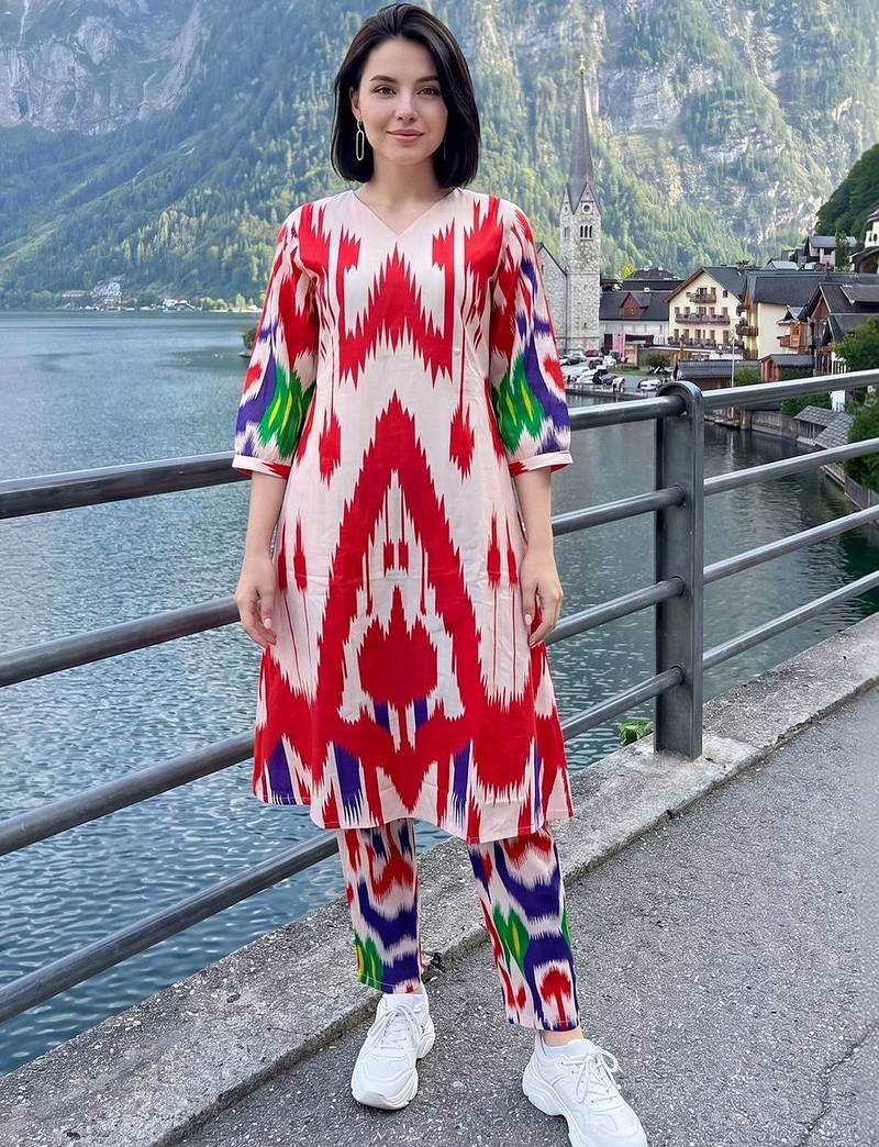 Women Ethnic Motifs Printed Regular Pure Cotton Kurta with Trousers