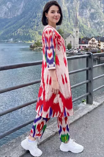 Women Ethnic Motifs Printed Regular Pure Cotton Kurta with Trousers