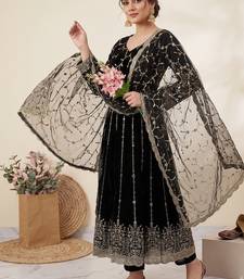 Designer black heavy zari & sequins work anarkali gown