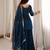 Teal blue embroidered short kurta & sharara set
