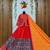 Red Navratri Dress Muslin Chaniya Choli