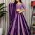 Purple Embroidered Roman Silk Blend Navratri Lehenga Choli Set