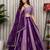 Purple Embroidered Roman Silk Blend Navratri Lehenga Choli Set