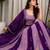 Purple Embroidered Roman Silk Blend Navratri Lehenga Choli Set