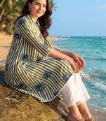 Women Printed Regular Pure Cotton Kurta with Trousers