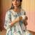 Floral Printed Empire V-Neck Pure Cotton A-Line Kurta with Trousers