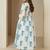Floral Printed Empire V-Neck Pure Cotton A-Line Kurta with Trousers