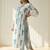 Floral Printed Empire V-Neck Pure Cotton A-Line Kurta with Trousers