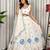 White Embroidery and sequins Aari mirror Vichitra Silk Blend Lahenga Choli Set 