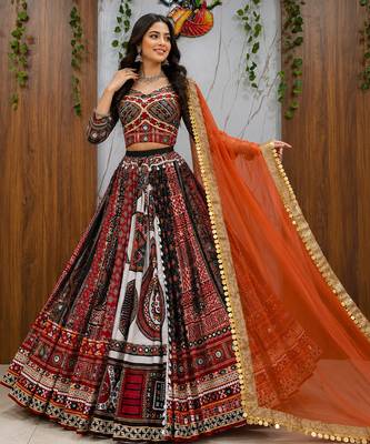 Multicolor Trending Navratri Muslin Lehenga Choli 1