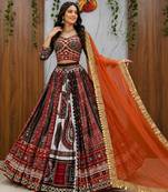 Multicolor Trending Navratri Muslin Lehenga Choli