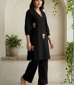 Women Ethnic Motifs Embroidered Regular Thread Work Pure Cotton Kurta with Palazzos