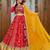 Red Navratri Special Muslin Cotton Blend Mirror Work Chaniya Choli Set