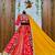 Red Navratri Special Muslin Cotton Blend Mirror Work Chaniya Choli Set