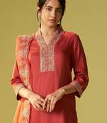 Women Floral Embroidered Kurta with Trousers & Dupatta