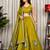 Mahendi Green Embroidery and sequins Aari mirror Silk Blend Lahenga Choli Set 
