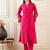 Self Design Mandarin Collar Panelled Kurta With Trousers