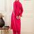 Self Design Mandarin Collar Panelled Kurta With Trousers
