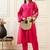 Self Design Mandarin Collar Panelled Kurta With Trousers