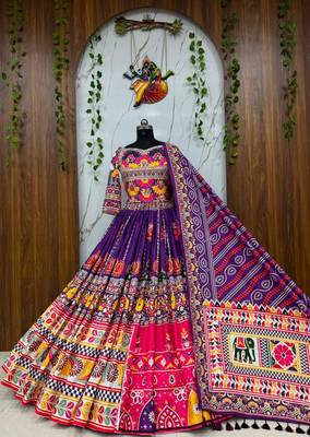 Purple Mirror Work Navratri Chaniya Choli 2