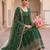 Designer green heavy zari & sequins work anarkali gown